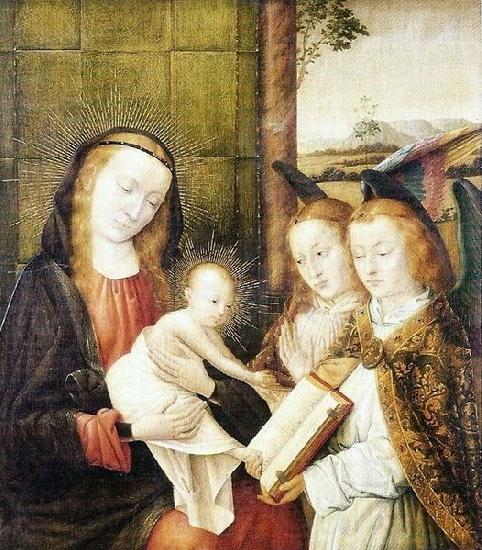 Jan provoost Madonna and Child with two angels